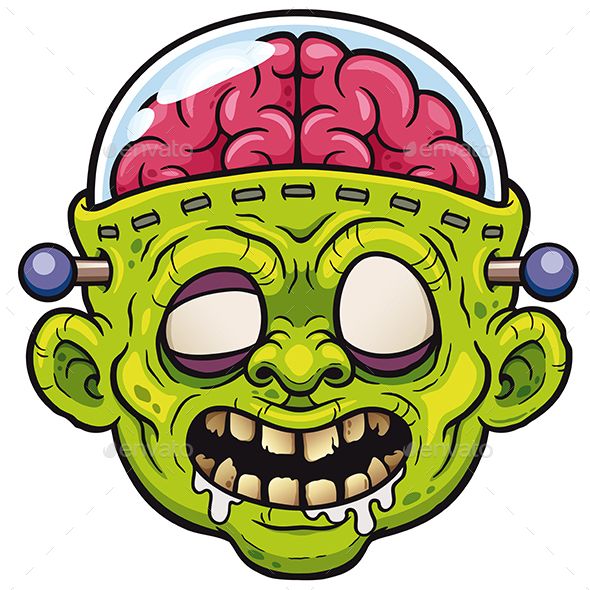 590x590 Vector Illustration Of Cartoon Green Monster Zombie Face Design