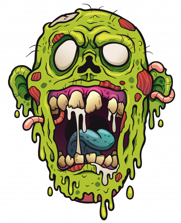 626x770 Zombie Face Cartoon Vector Premium Download