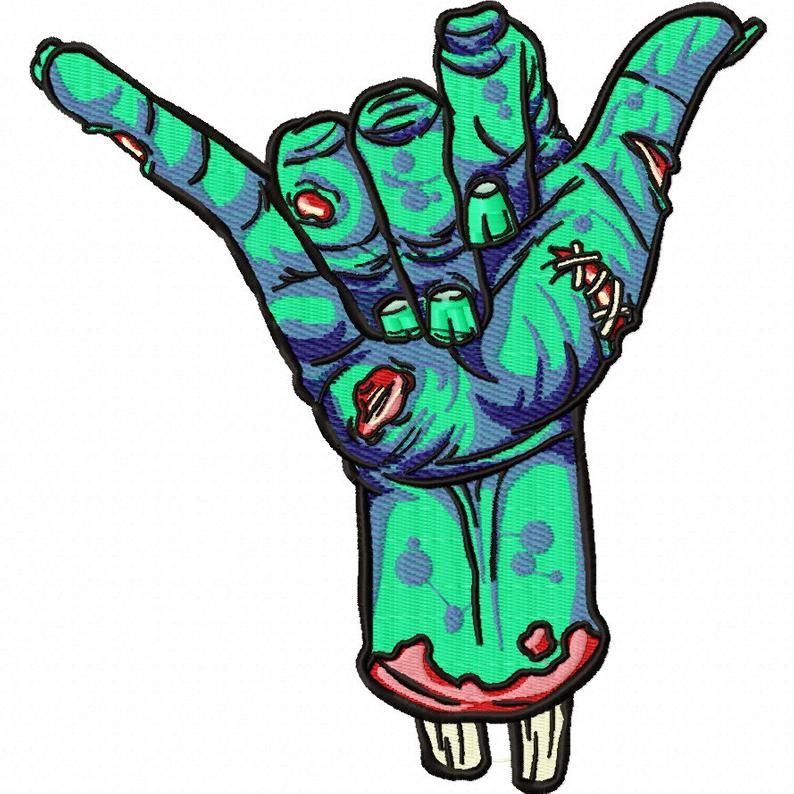 794x794 Severed Zombie Hand Making The Hang Loose Hand Signn Machine Etsy