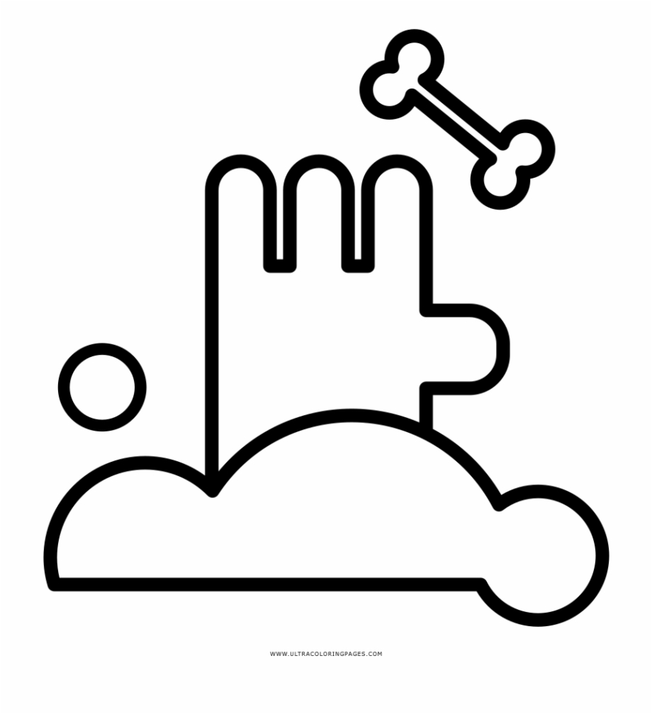 920x1008 Zombie Hand Coloring Page