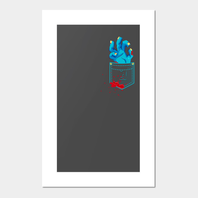 630x630 Funny Zombie Hand Drawing In A Bloody Pocket