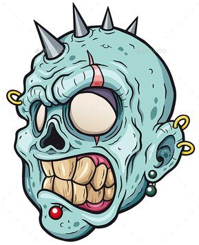 289x356 Vector Illustration Of Cartoon Zombie Head Art In Zombie