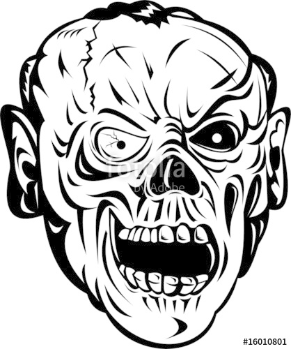 418x500 Zombie Skull Face Stock Image And Royalty Free Vector