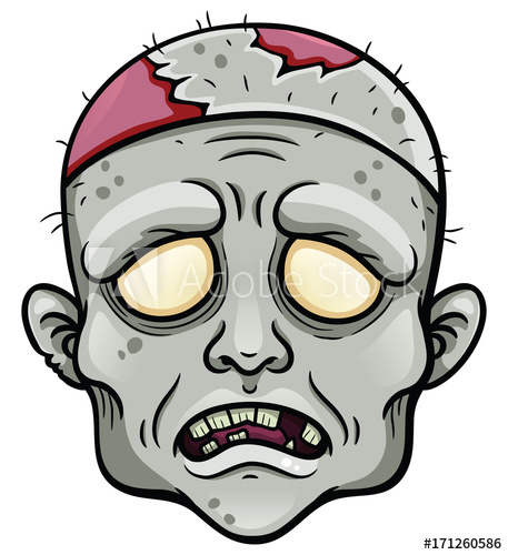 457x500 Cartoon Zombie Head
