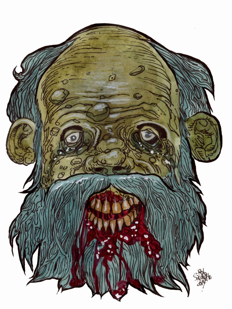 750x1000 Blue Beard Zombie Head