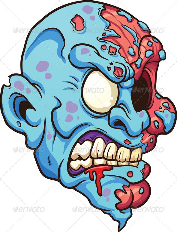 590x771 Cartoon Zombie Head Vector Clip Art Illustration With Simple