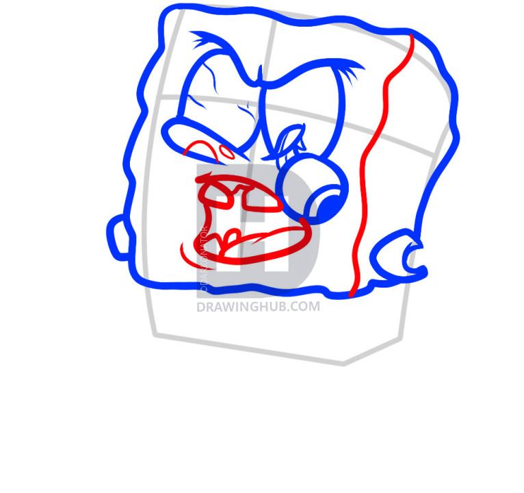 766x720 How To Draw Zombie Spongebob, Zombie Spongebob, Step