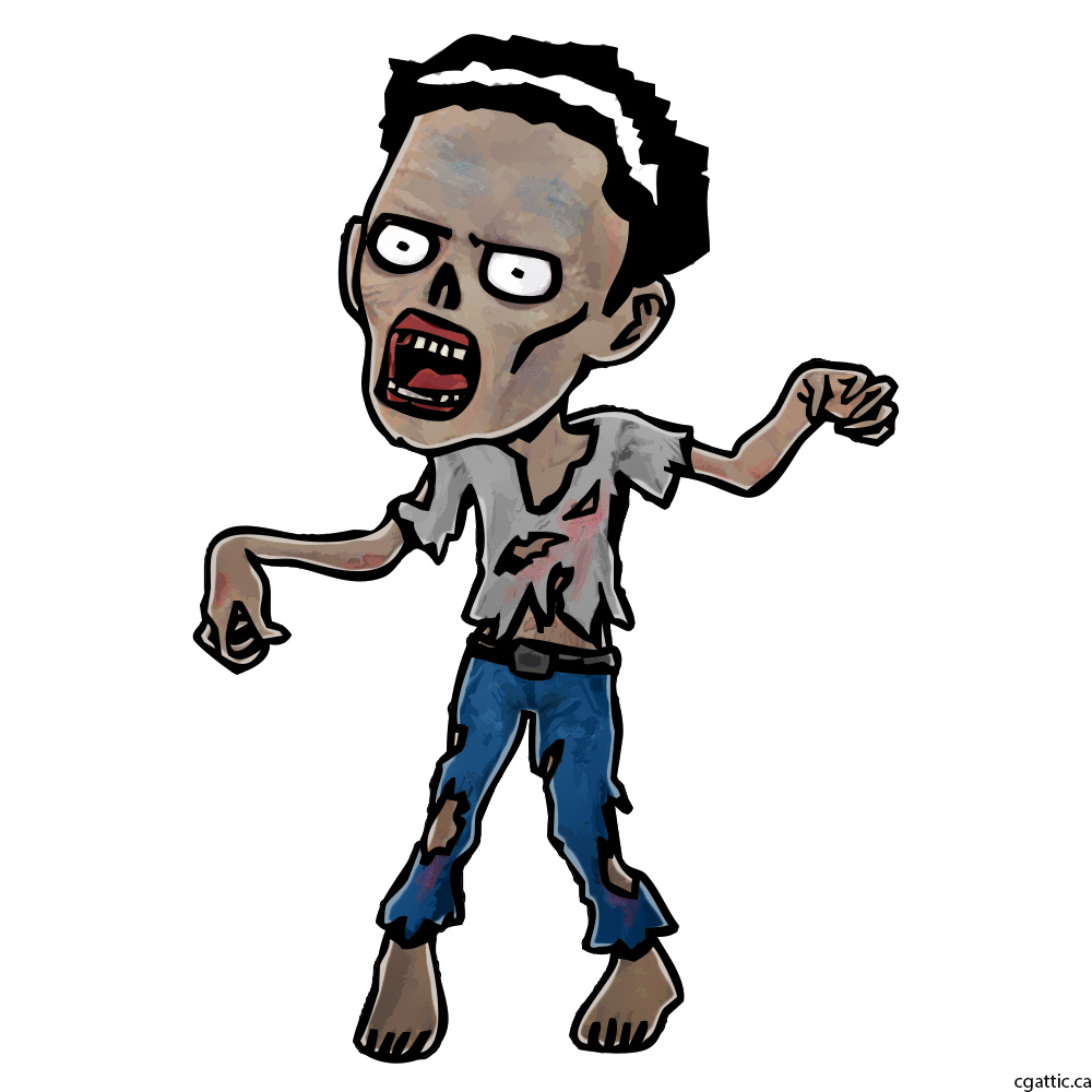 1000x1000 Zombie Cartoon Drawing In Steps With Photoshop