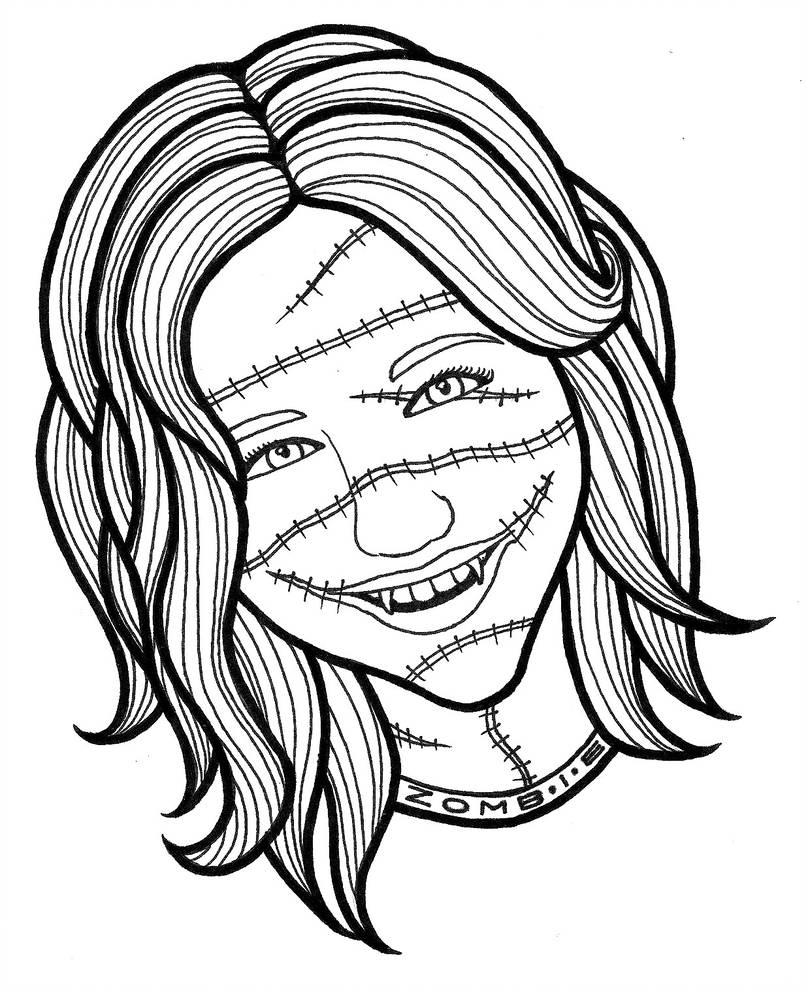 807x990 Zombie Girl Outline