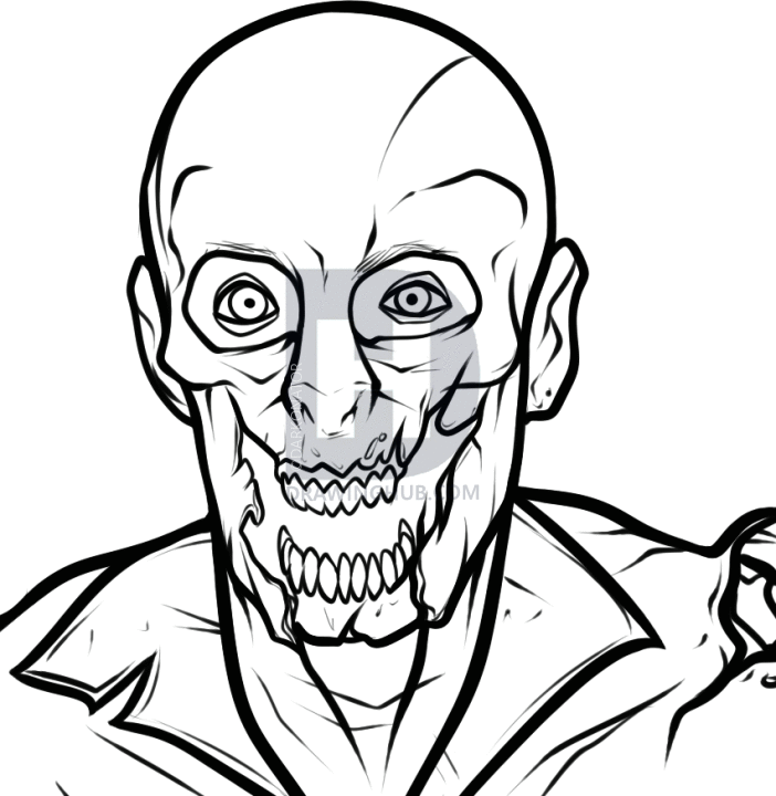 702x720 How To Draw A Walker, Walking Dead Zombie, Step
