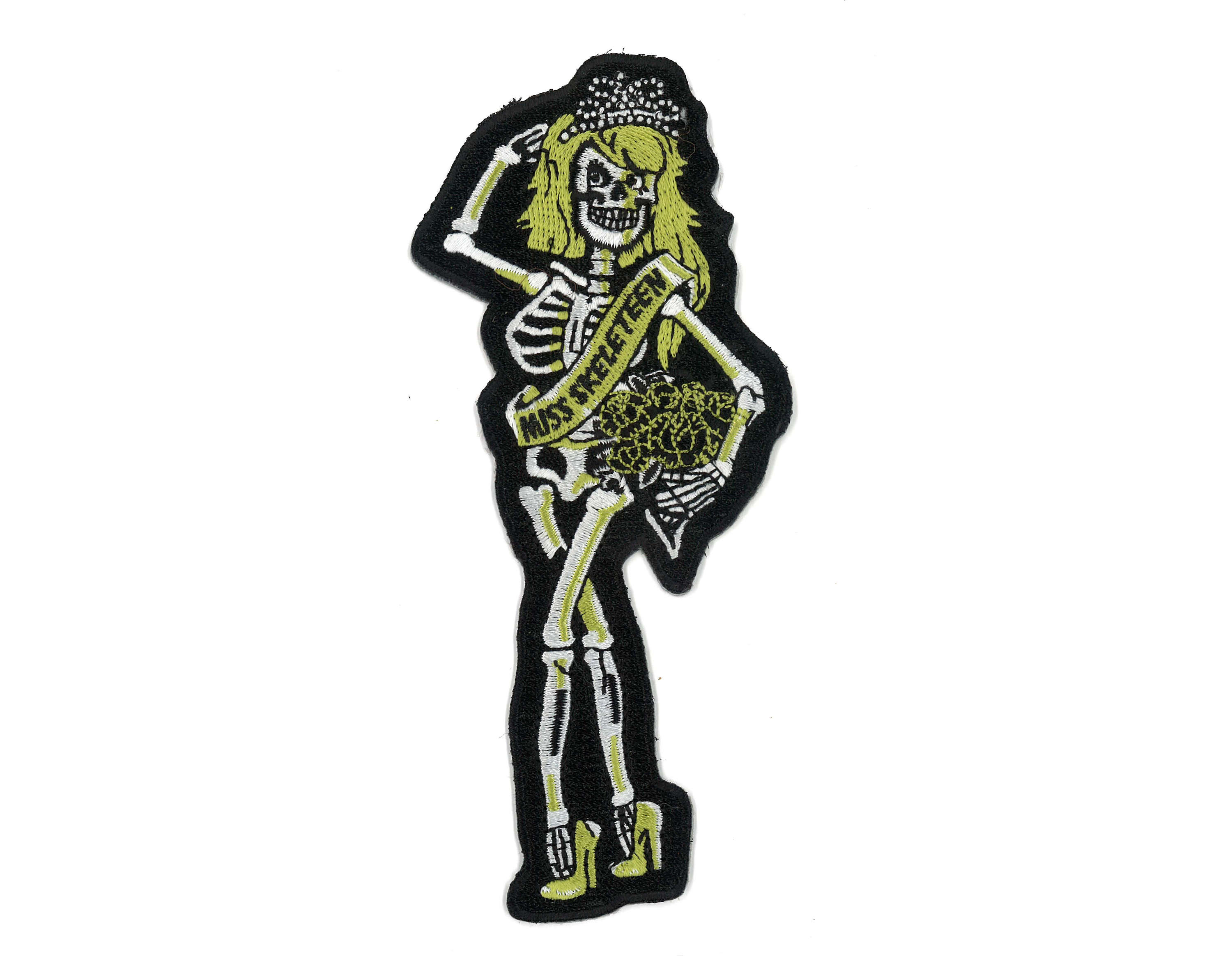 3000x2329 Iron On Skeleton Girl Patch Miss Skeleteen Dead Zombie Etsy