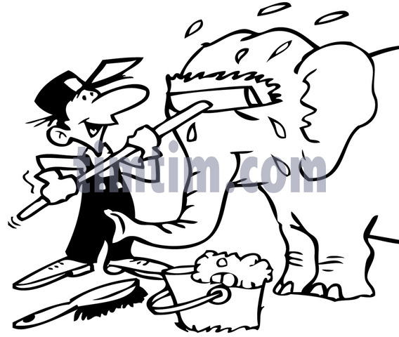 568x480 Free Drawing Of A Zoo Worker Bw From The Category Occupations +