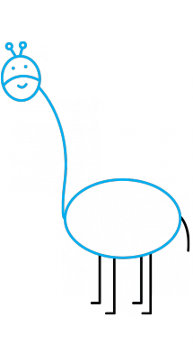 215x382 How To Draw A Giraffe For Kids, Wild And Zoo Animals, Easy Step