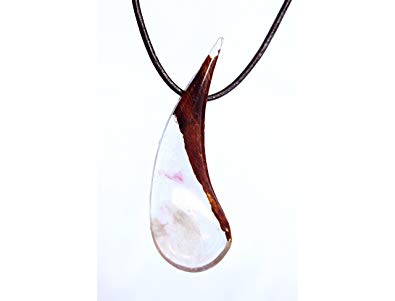 395x301 Malletandmandrel Wood Resin Necklace, Teardrop