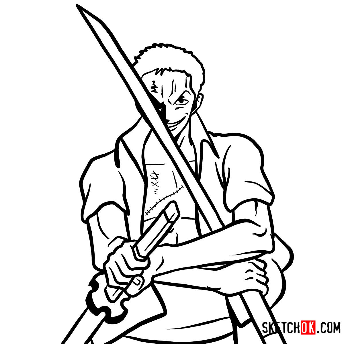 1200x1200 how to draw roronoa zoro with swords one piece