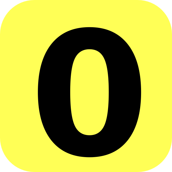 600x600 Yellow Rounded Number 0 Clip Art