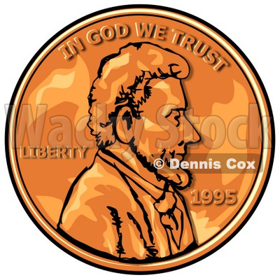 400x400 Up Of An American Penny, Worth One Cent Clipart Picture Djart
