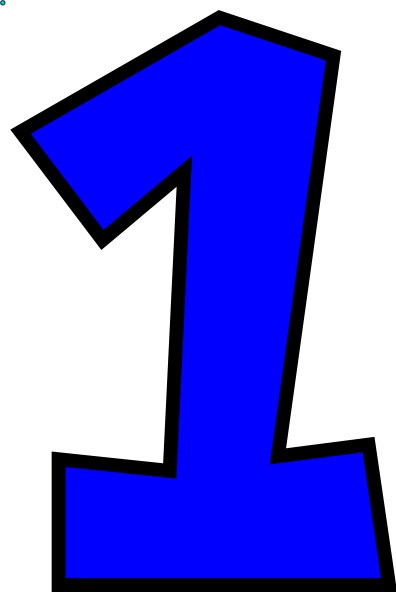 396x592 Number One (Bright Blue) Clip Art