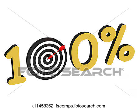 450x357 Clip Art Of The Number 100 Percent With Target K11458362