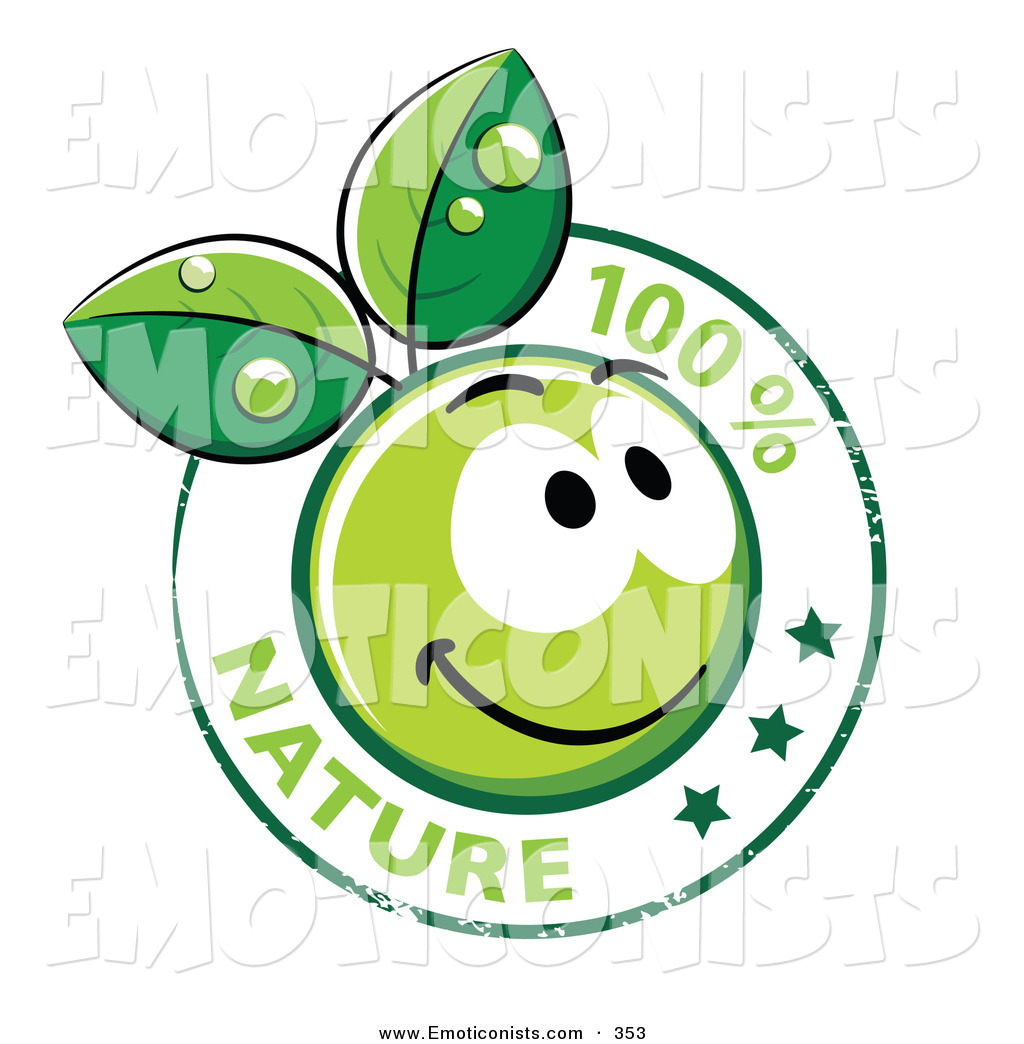 1024x1044 Clip Art Of A 100 Percent Nature Stamp With A Happy Green Organic