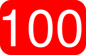 299x192 Red, Rounded, Rectangle With Number 100 Clip Art