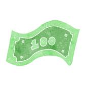 169x170 Clip Art Of Textured Cartoon 100 Dollar Bill K34665818