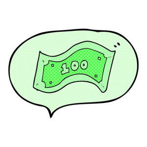 300x300 Freehand Drawn Cartoon 100 Dollar Bill Royalty Free Stock Image