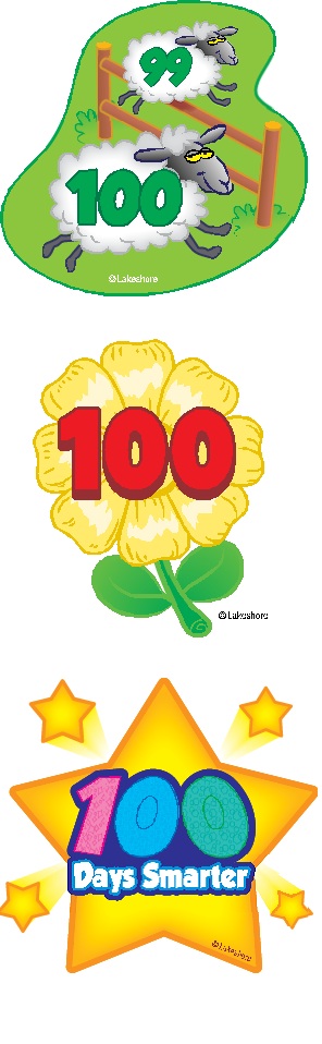 296x958 Free Clip Art Designed Especially For The 100th Day Of School