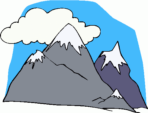 490x374 Clip Art Of Snowy Mountain Top Clipart