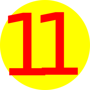 300x300 Yellow, Round, With Number 11 Clip Art