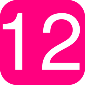 300x300 Hot Pink, Rounded, Square With Number 12 Clip Art