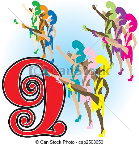 450x468 Twelve Days Of Christmas Illustrations Vector Clipart Of 9th Day