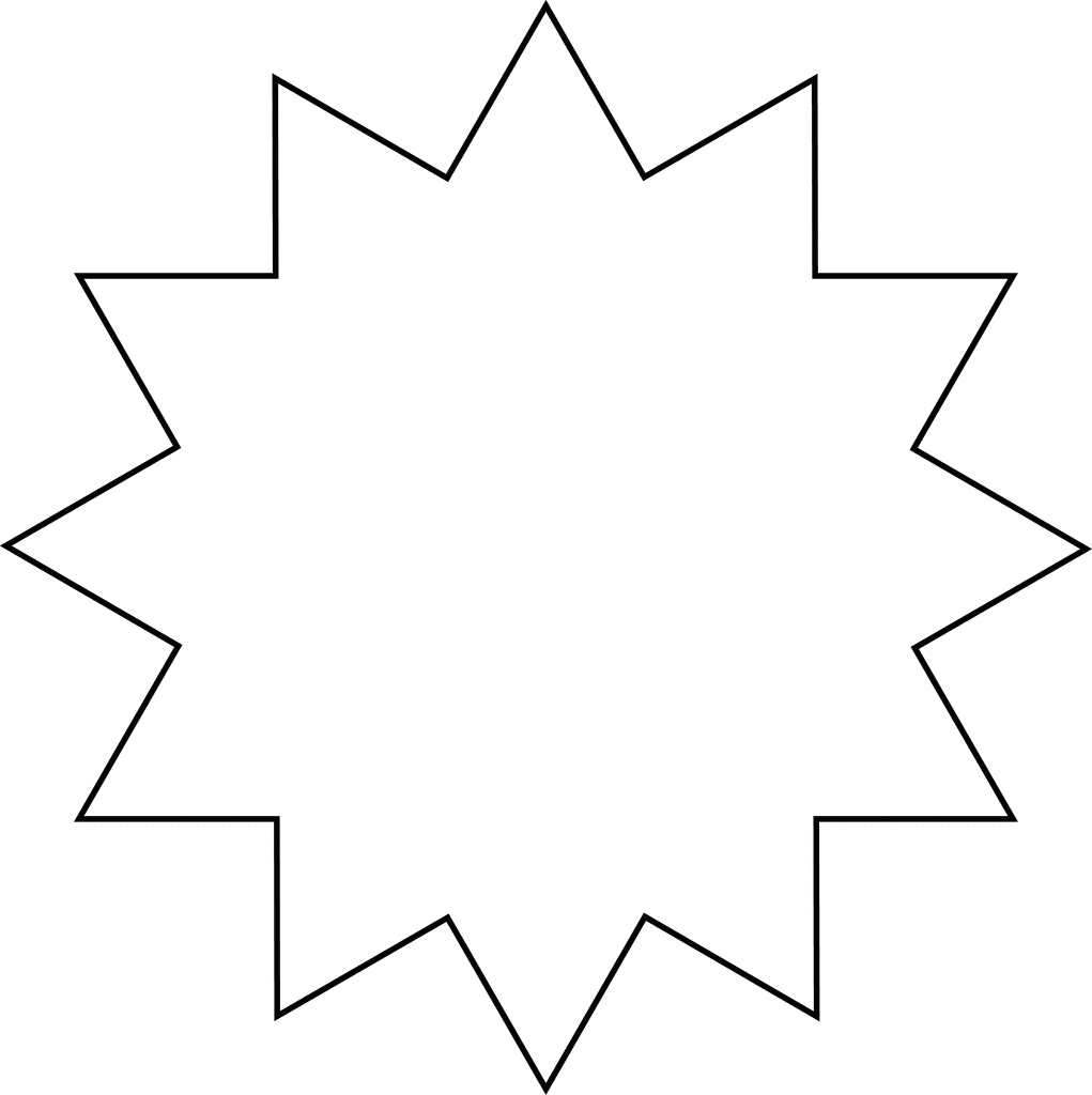 1021x1024 12 Pointed Star Clipart