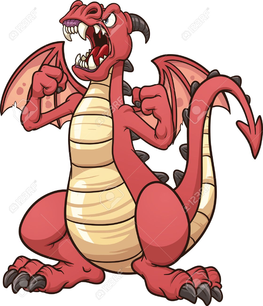 1119x1300 Angry Cartoon Dragon Vector Clip Art Illustration With Simple
