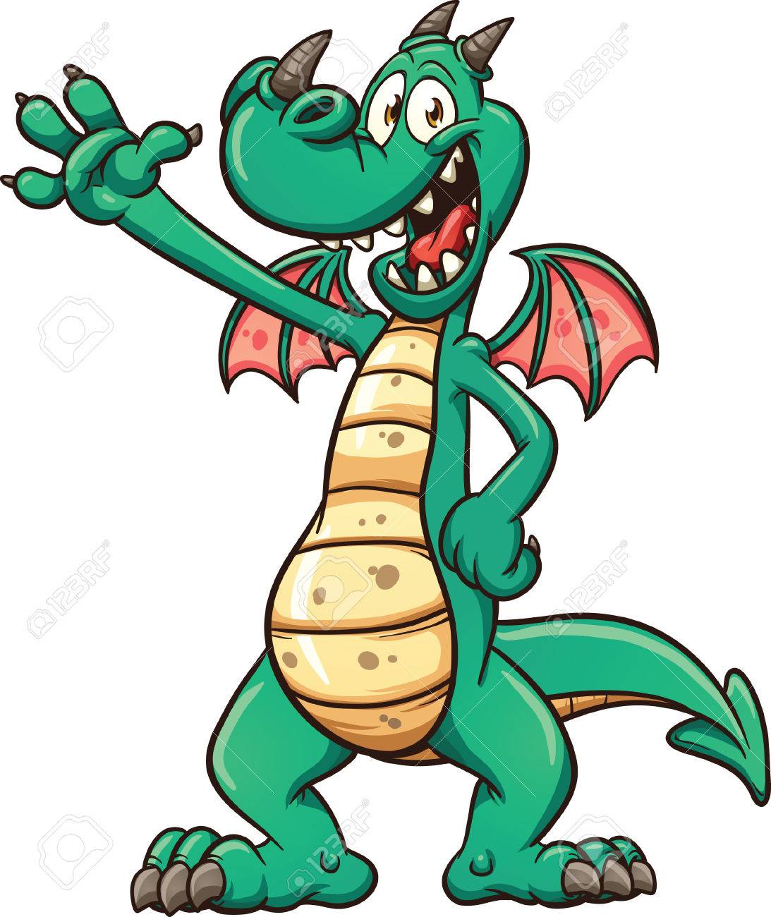 1093x1300 Cartoon Dragon Vector Clip Art Illustration With Simple Gradients