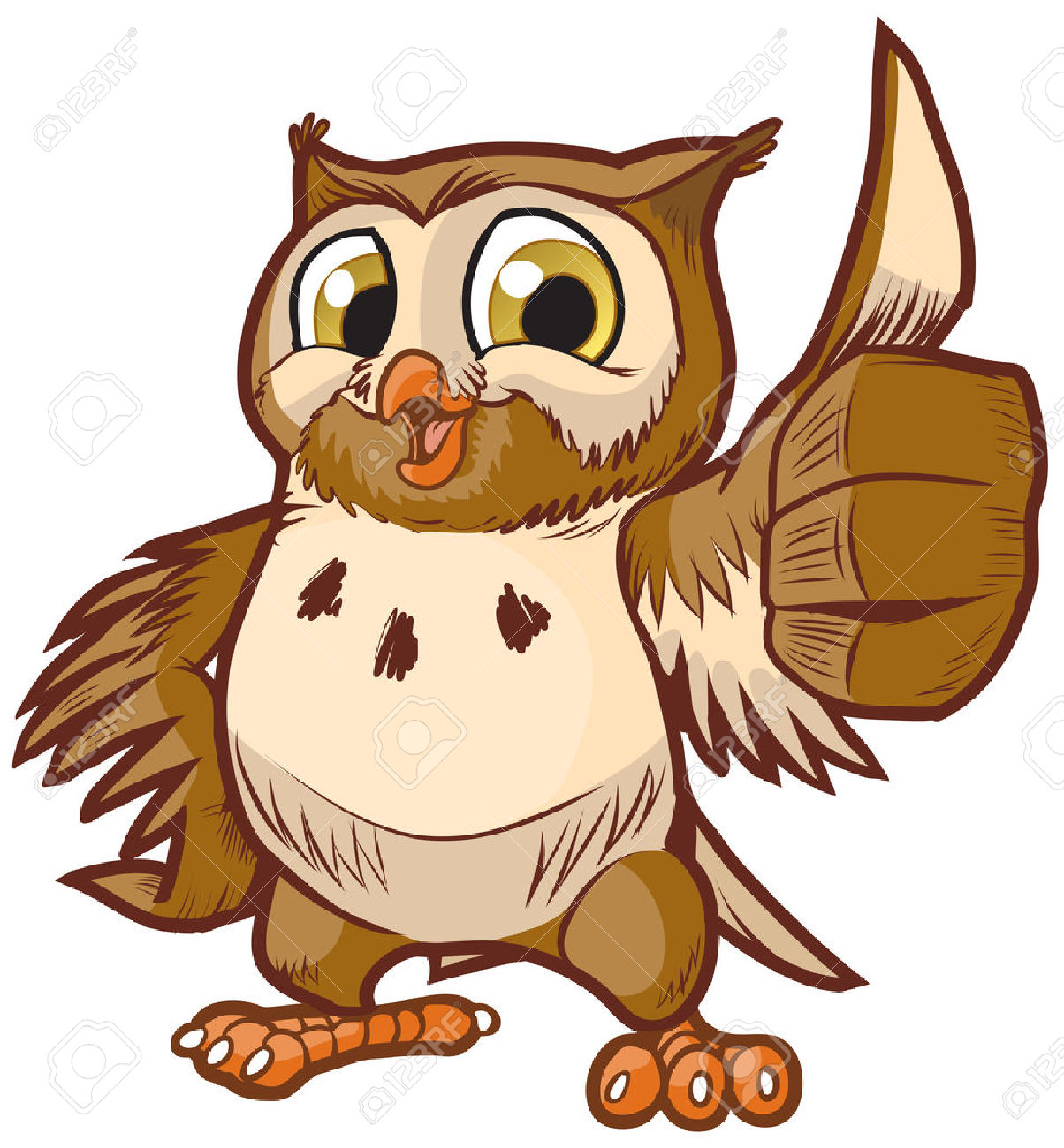 1204x1300 Vector Cartoon Clip Art Illustration Of A Cute And Happy Owl