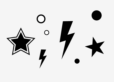 450x322 Lightning Bolt Stencil Group