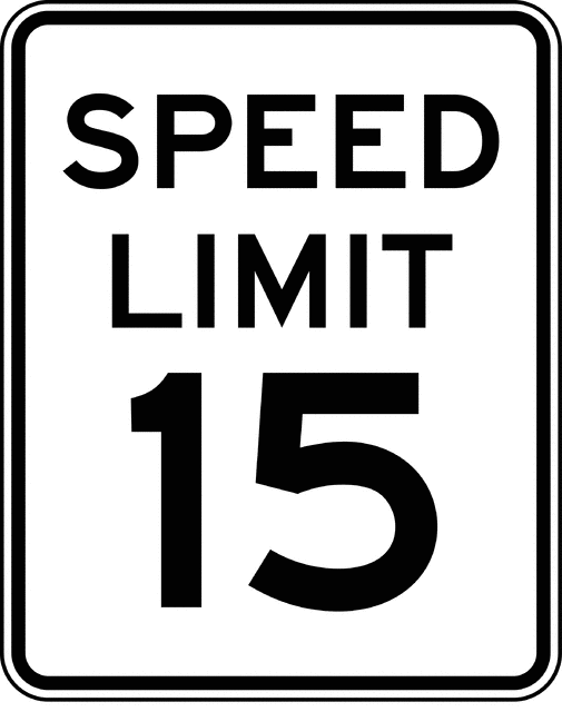 505x640 Speed Limit 15, Black And White Clipart Etc
