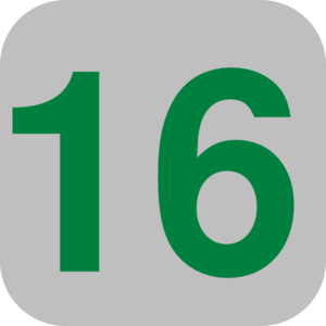 300x300 Number 16 Grey Flat Icon Clip Art