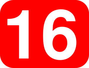 300x231 Number 16 Red Background Clip Art