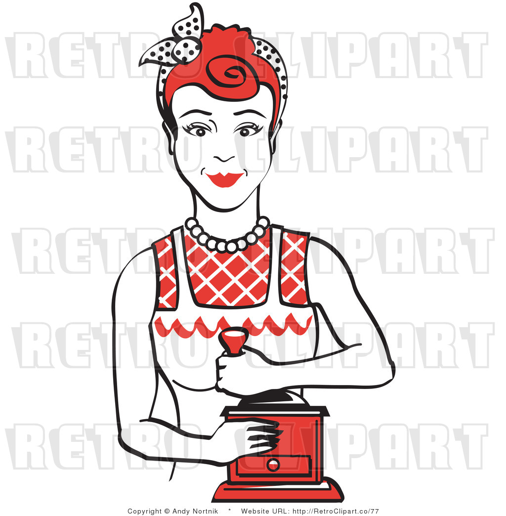 1024x1044 Royalty Free Vector Retro Clip Art Of A 1950's Housewife Or Maid