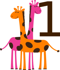 255x299 First Birthday Giraffes Clip Art