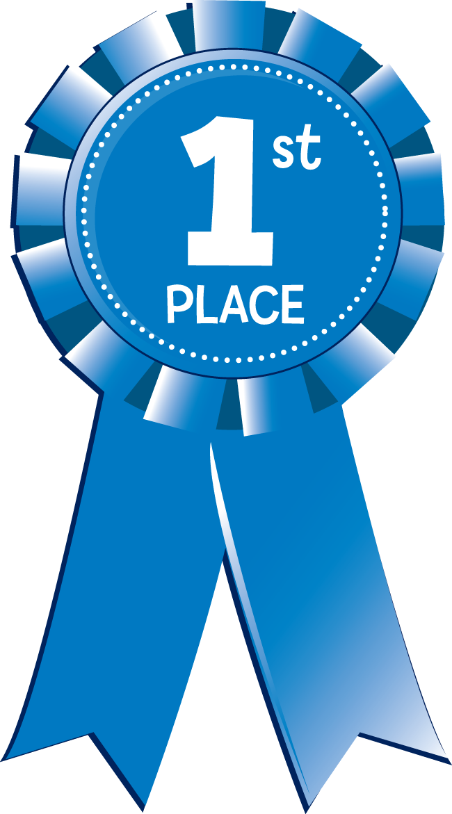 650x1171 1st Place Blue Ribbon Clipart