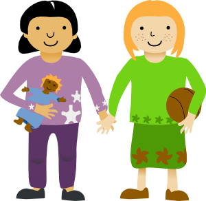 300x292 Two Little Girls Clip Art