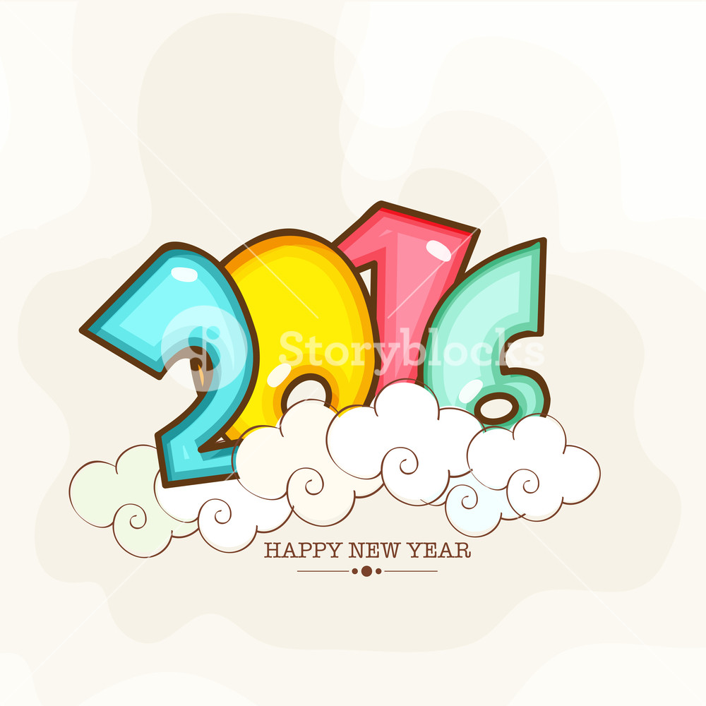 1000x1000 Elegant Greeting Card Design With Glossy Colorful Text 2016