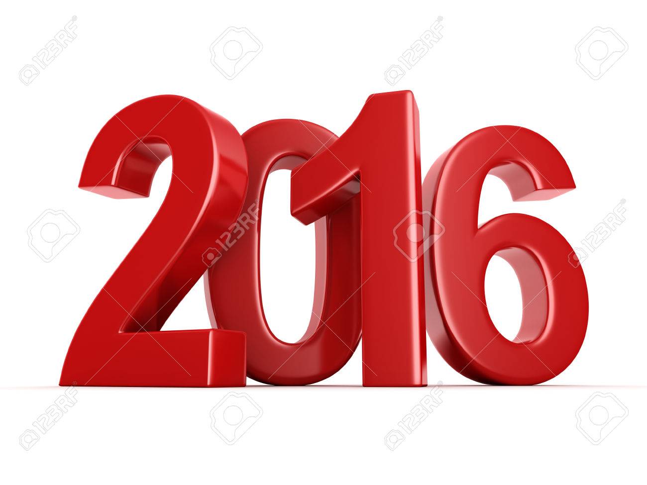 1300x975 Red 2016 New Year Digits On White Background Stock Photo, Picture