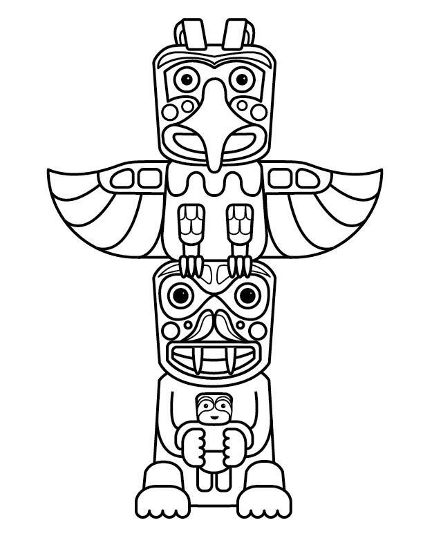 612x792 Totem Pole Coloring Pages For Kids Coloring Pages