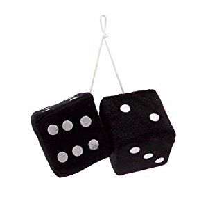 300x299 Vintage Parts 14553 3 Black Fuzzy Dice With White