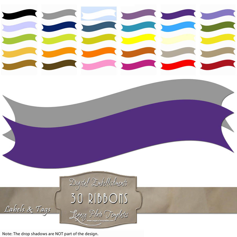 1000x1000 Digital Clip Art Ribbons