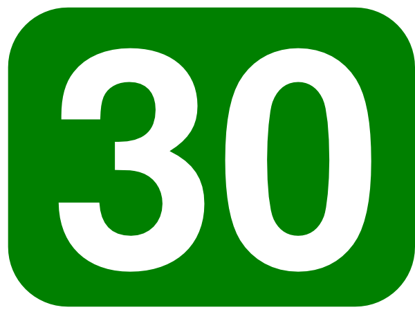 600x477 Green Rounded Rectangle With Number 30 Clip Art